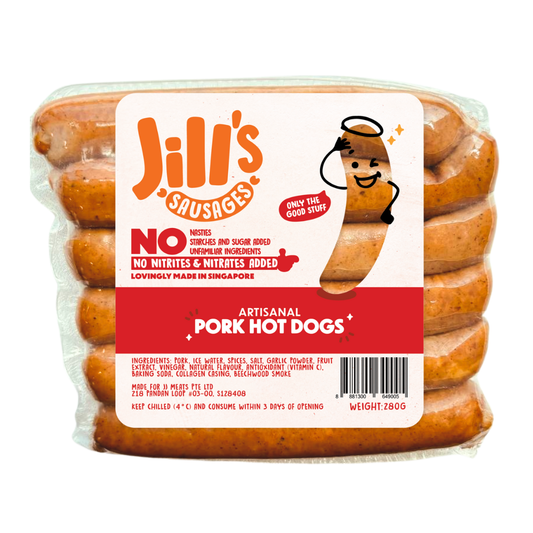 Artisanal Pork Hot Dogs, smoked